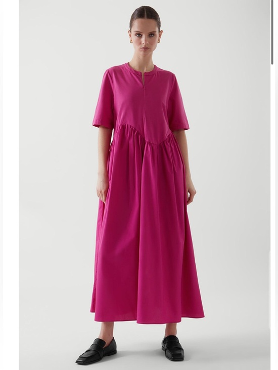 COS Dresses & Skirts - COS Asymmetrical Waist Midi Cotton Dress